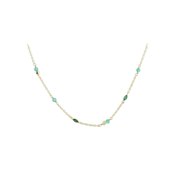  Aqua Dulce - Green Garden Necklace i forgyldt sterlingsølv